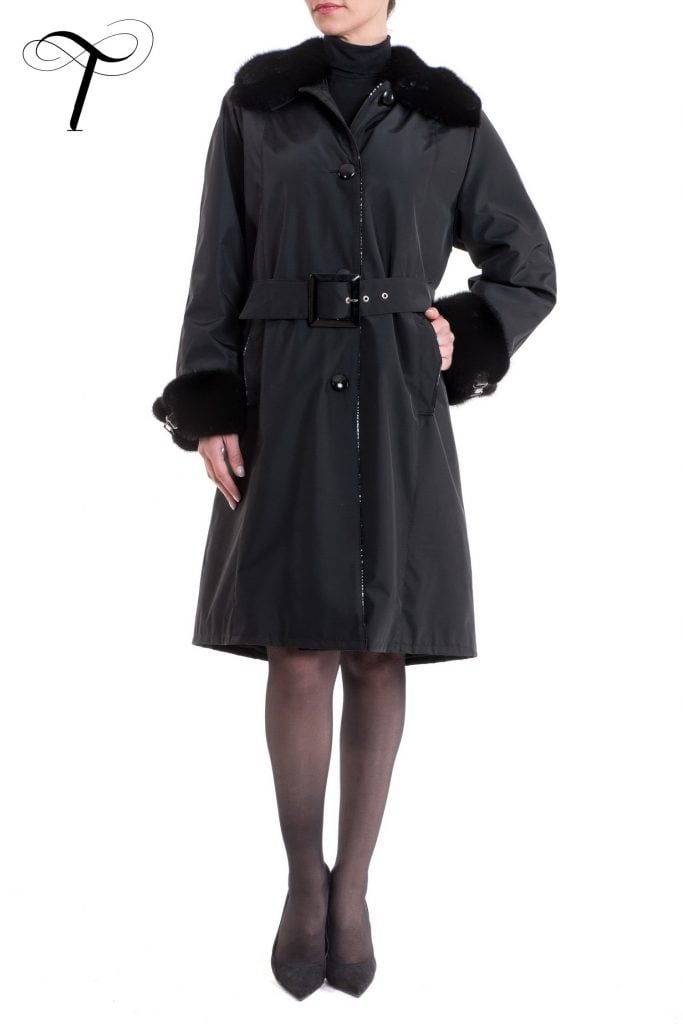 Black Trenchcoat Fur Coat